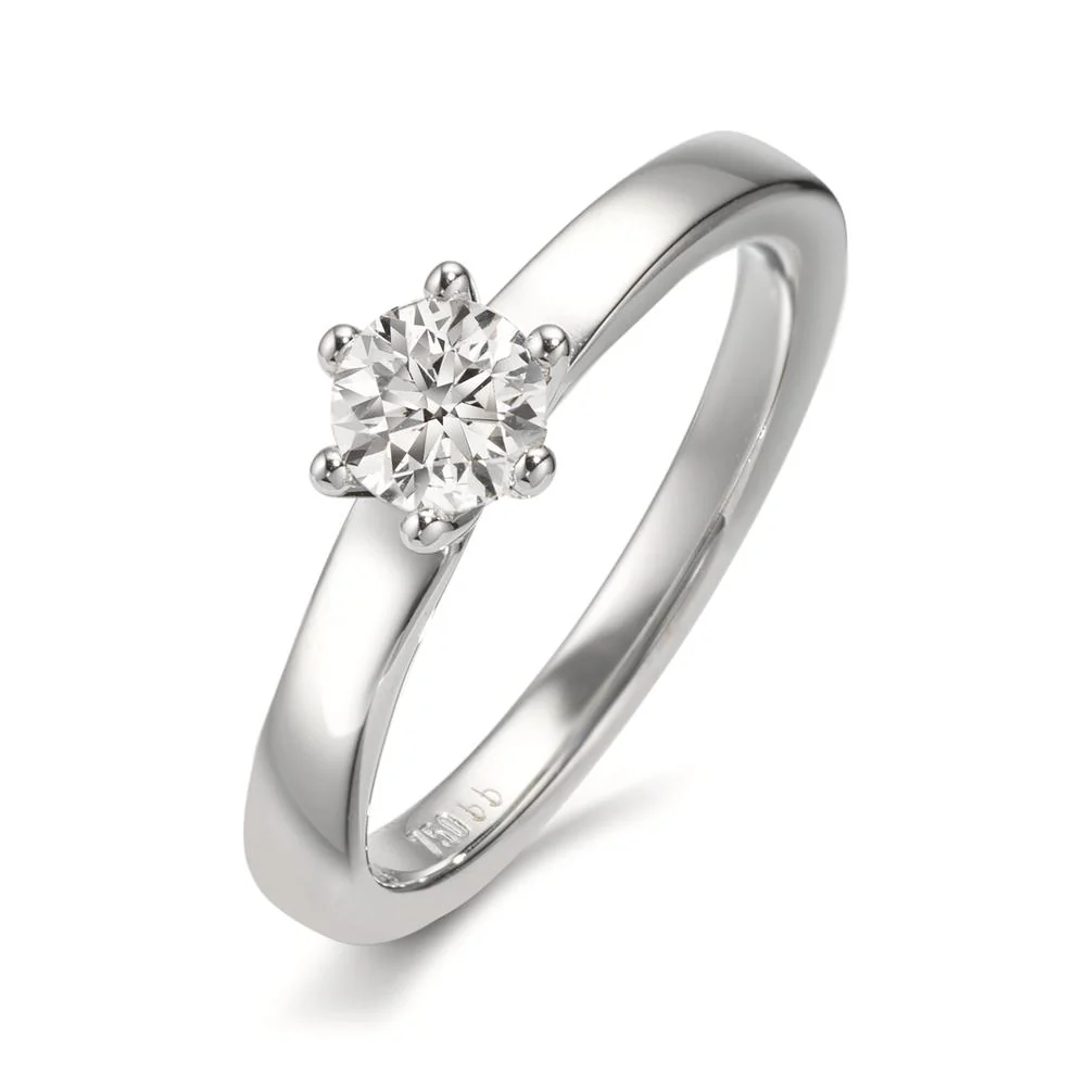 Anello solitario Oro bianco 750/18 carati Diamante bianco, 0.50 ct, [Brillant], si, IGI Ø5 mm