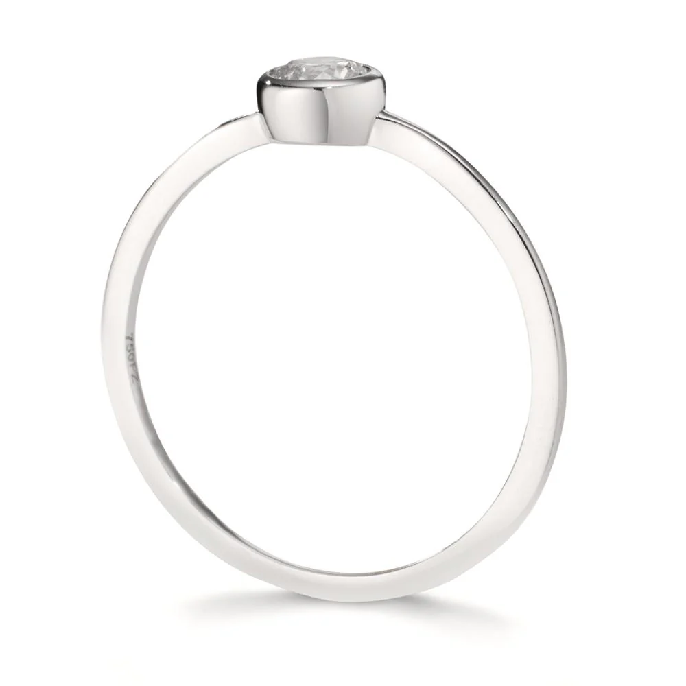 Anello solitario Oro bianco 750/18 carati Laboratorio di diamanti coltivato 0.20 ct, w-si Ø4.5 mm - Image 2