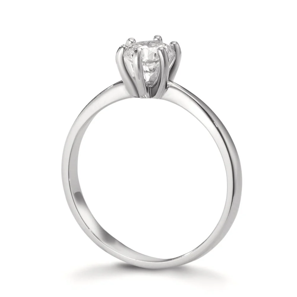 Anello solitario Oro bianco 750/18 carati Laboratorio di diamanti coltivato 0.50 ct, w-si - Image 3