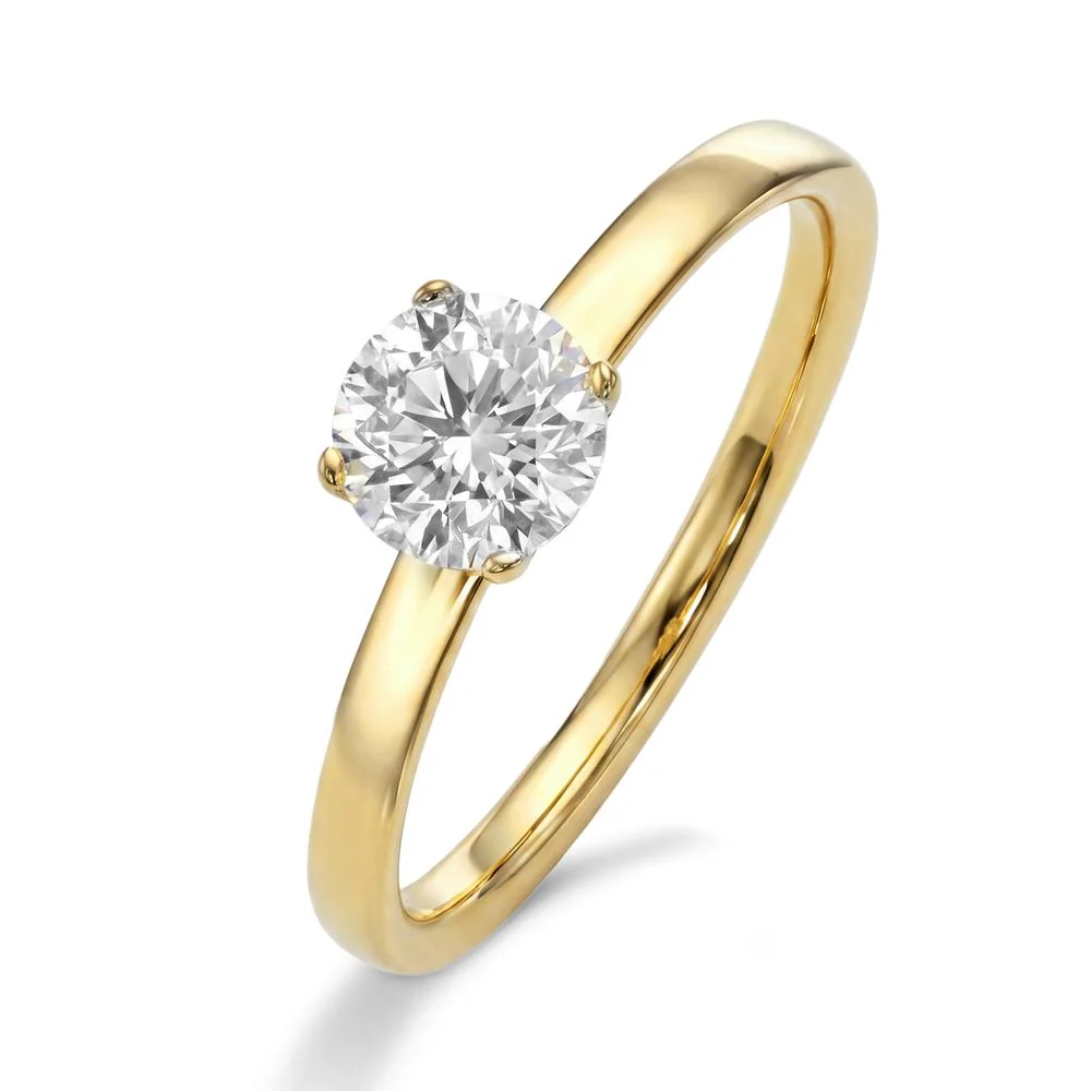 Anello solitario Oro giallo 375/9K Moissanite 0.50 ct, 5 mm