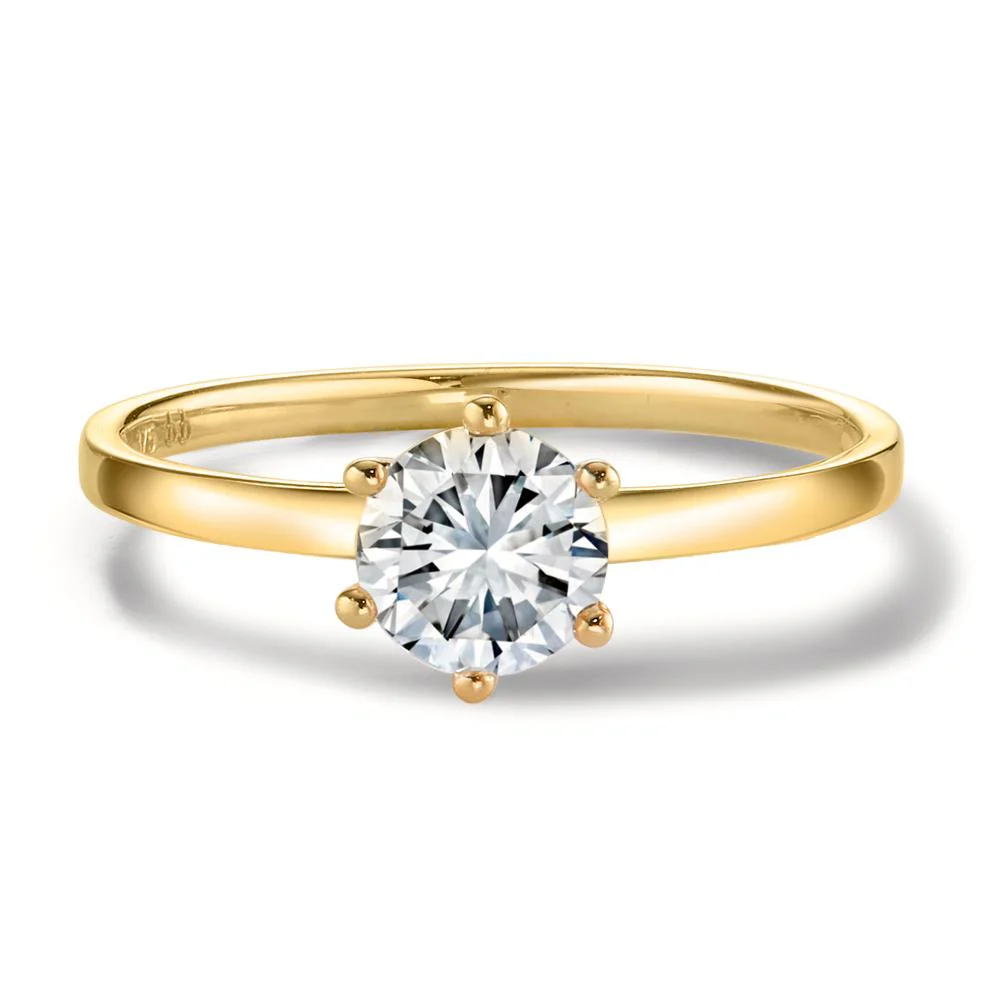 Anello solitario Oro giallo 375/9K Zirconia 6 mm - Image 3