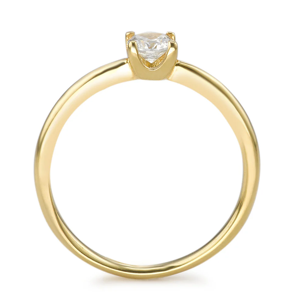 Anello solitario Oro giallo 375/9K Zirconia Ø3.8 mm - Image 2