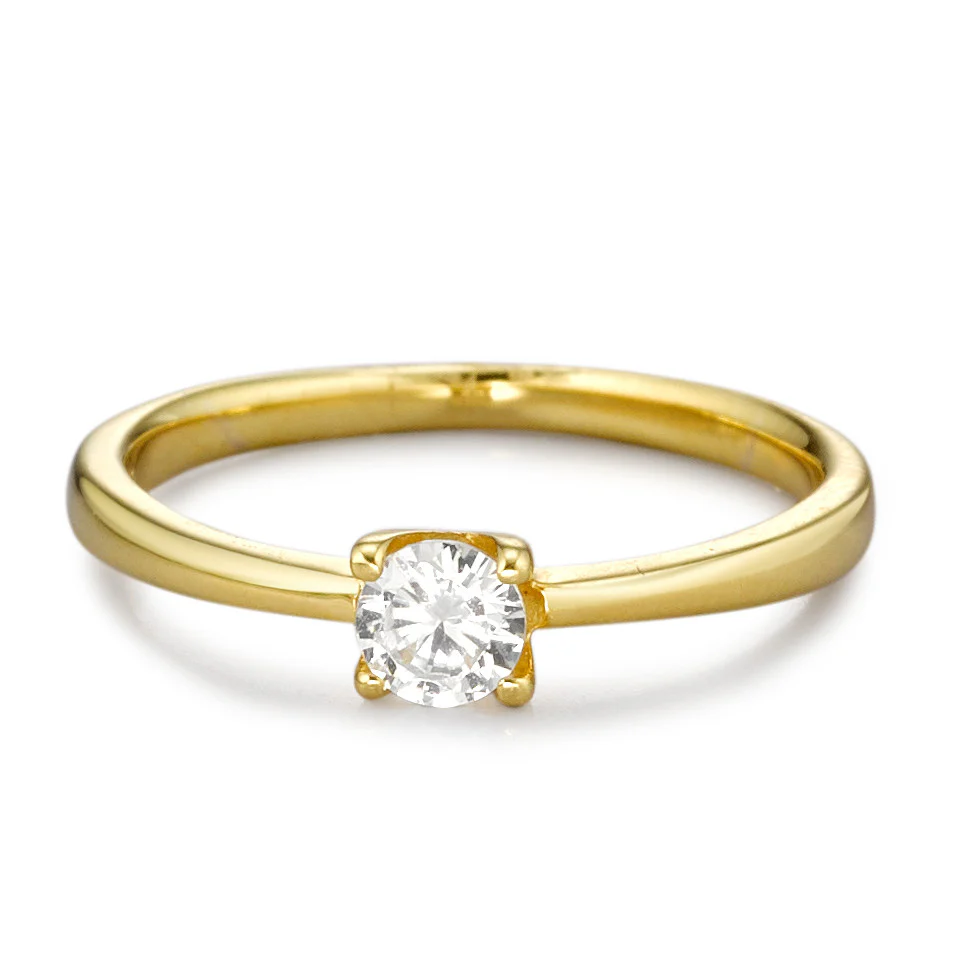 Anello solitario Oro giallo 375/9K Zirconia Ø3.8 mm - Image 3