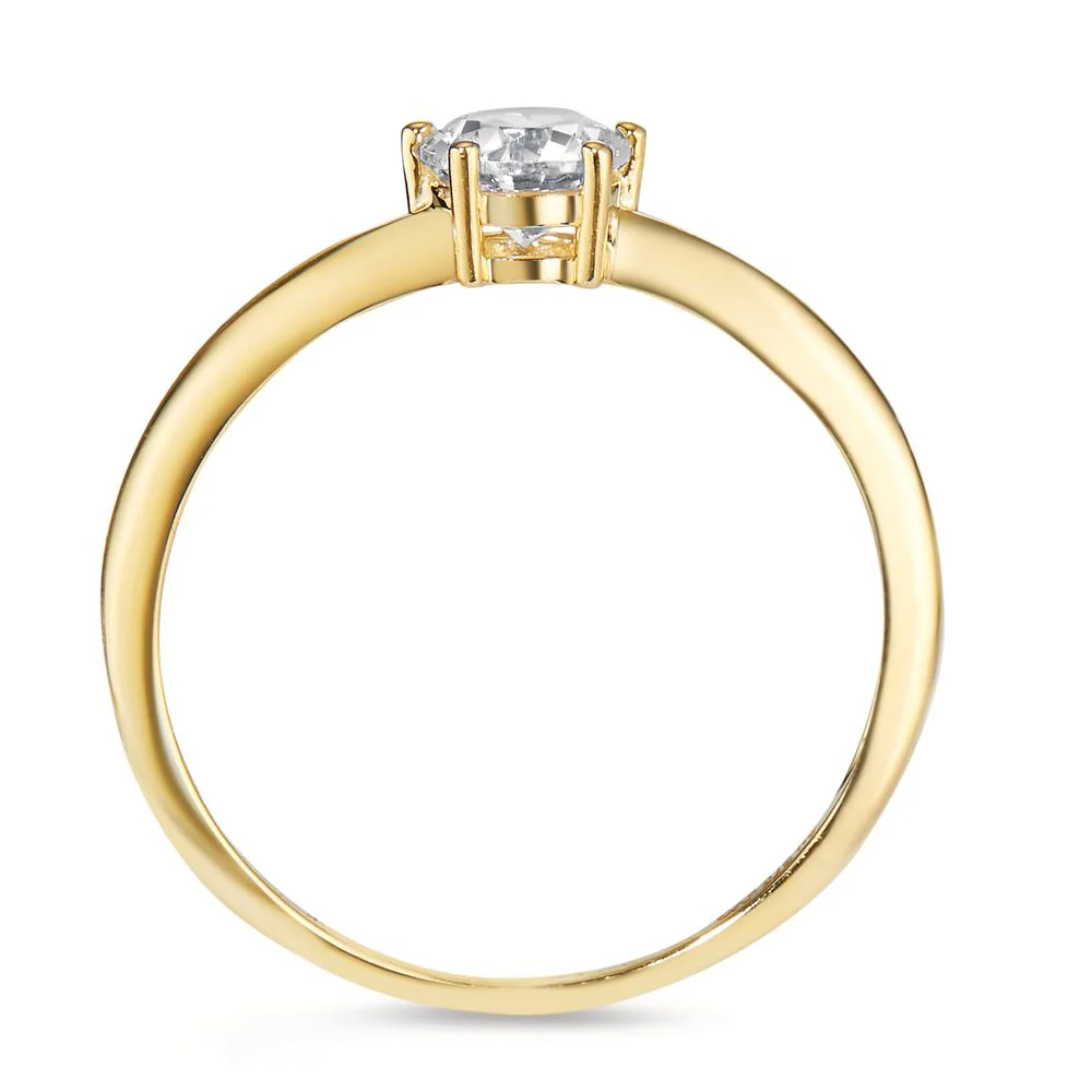Anello solitario Oro giallo 375/9K Zirconia Ø5.5 mm - Image 3