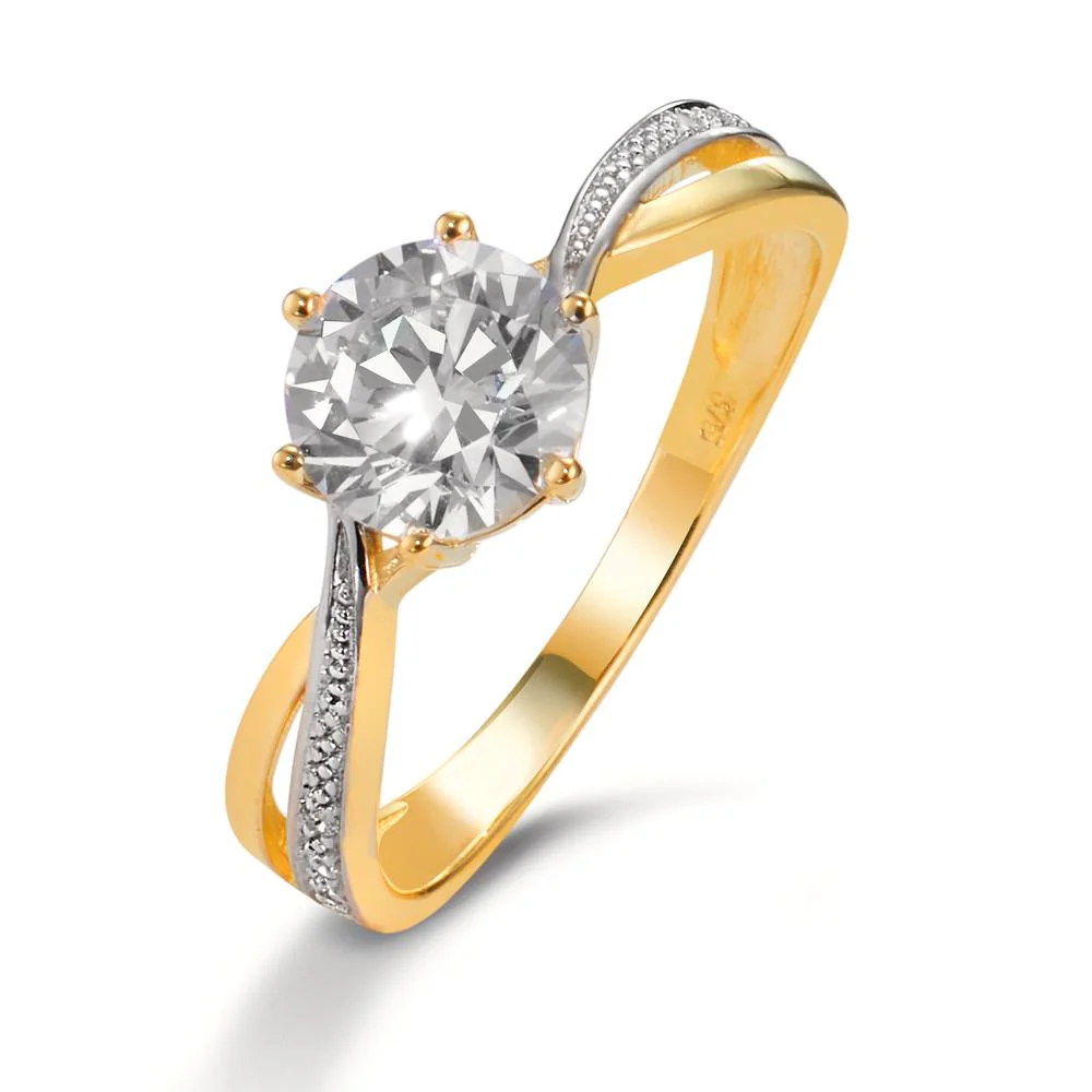 Anello solitario Oro giallo 375/9K Zirconia Ø6.7 mm