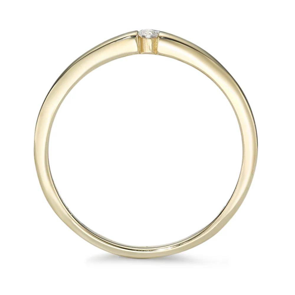 Anello solitario Oro giallo 585/14 kt Diamante 0.03 ct, w-si - Image 2