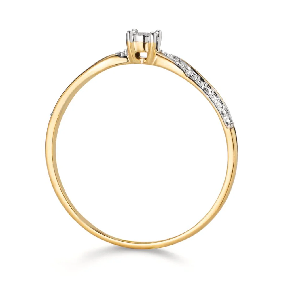 Anello solitario Oro giallo 750/18 carati Diamante 0.02 ct, w-si - Image 3