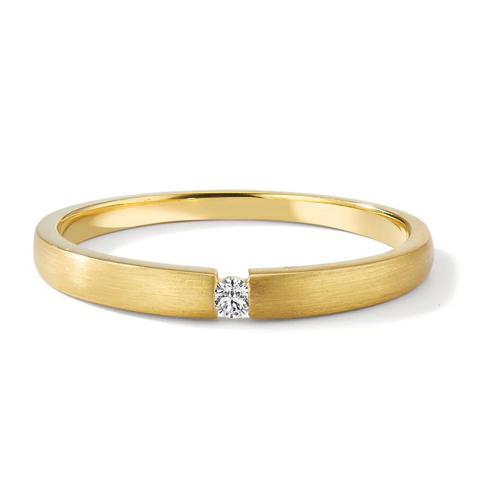 Anello solitario Oro giallo 750/18 carati Diamante 0.03 ct, w-si - Image 2