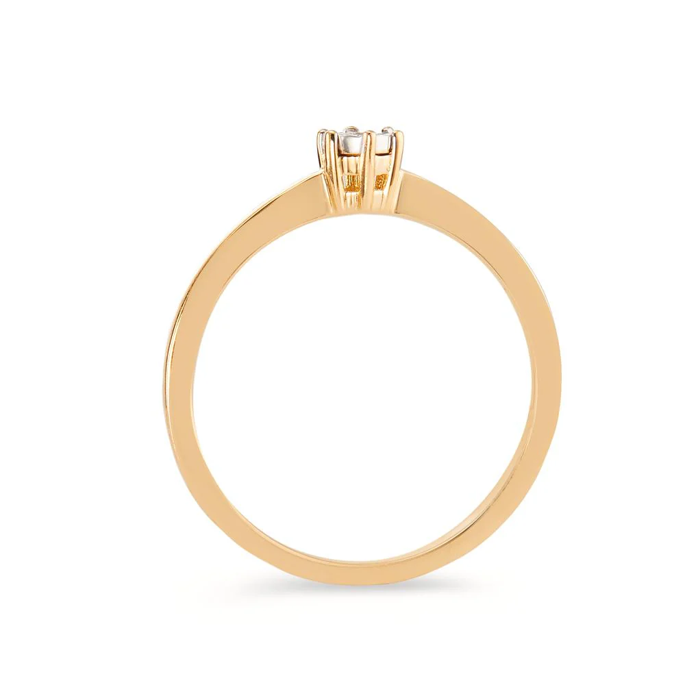 Anello solitario Oro giallo 750/18 carati Diamante 0.03 ct, w-si bicolore - Image 3