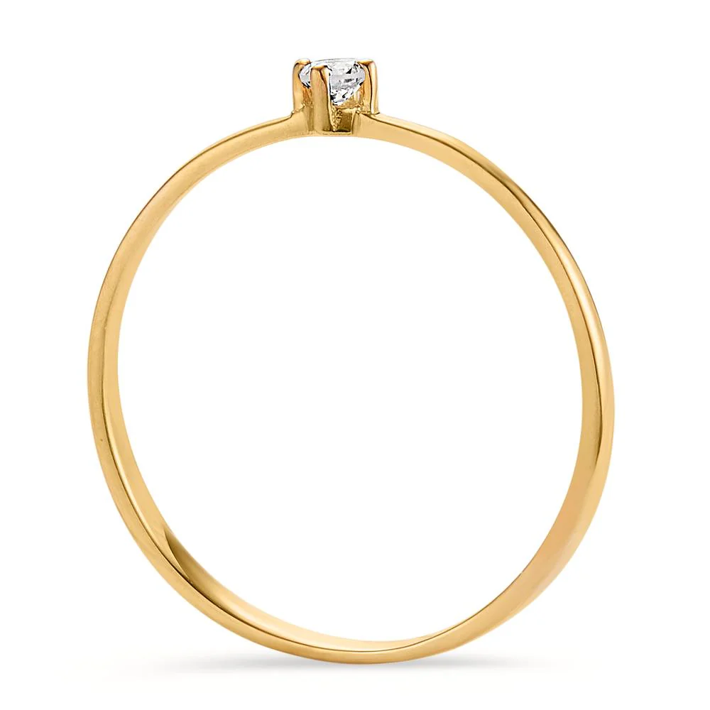Anello solitario Oro giallo 750/18 carati Diamante 0.05 ct, w-si - Image 2