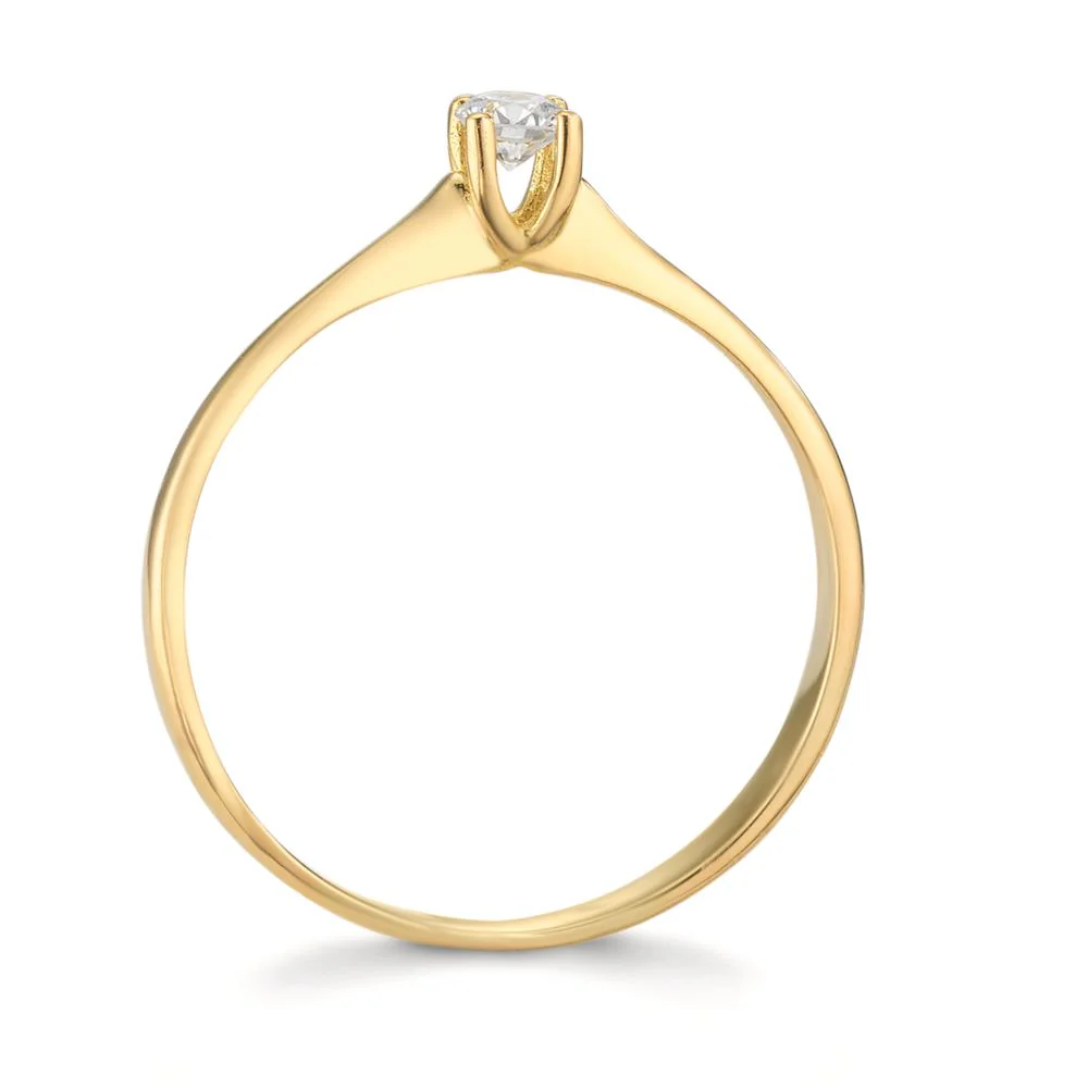 Anello solitario Oro giallo 750/18 carati Diamante 0.09 ct, w-si - Image 3