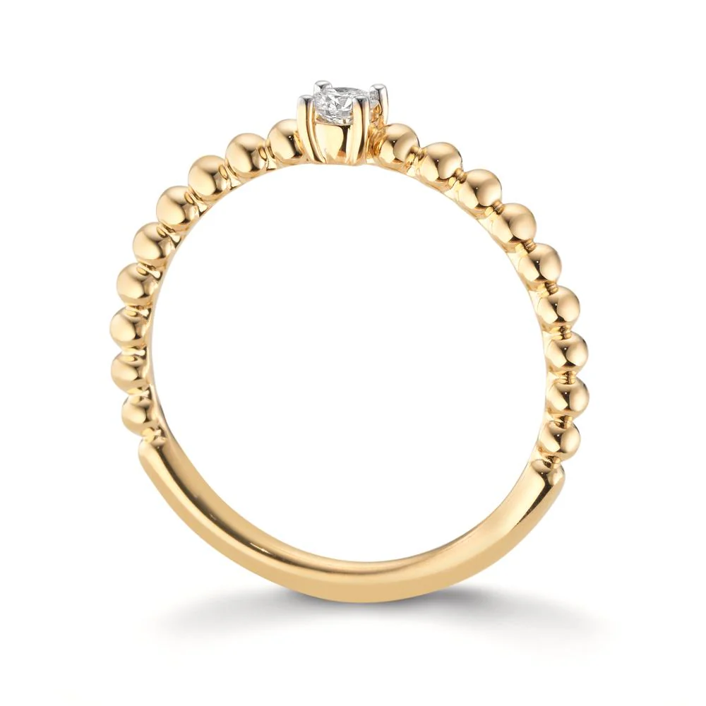Anello solitario Oro giallo 750/18 carati Diamante 0.10 ct, w-si - Image 3