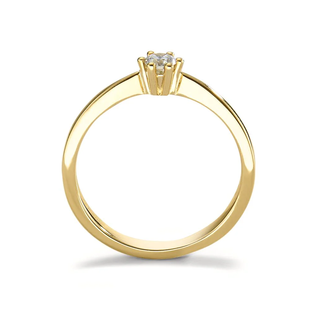 Anello solitario Oro giallo 750/18 carati Diamante 0.15 ct, w-si - Image 2