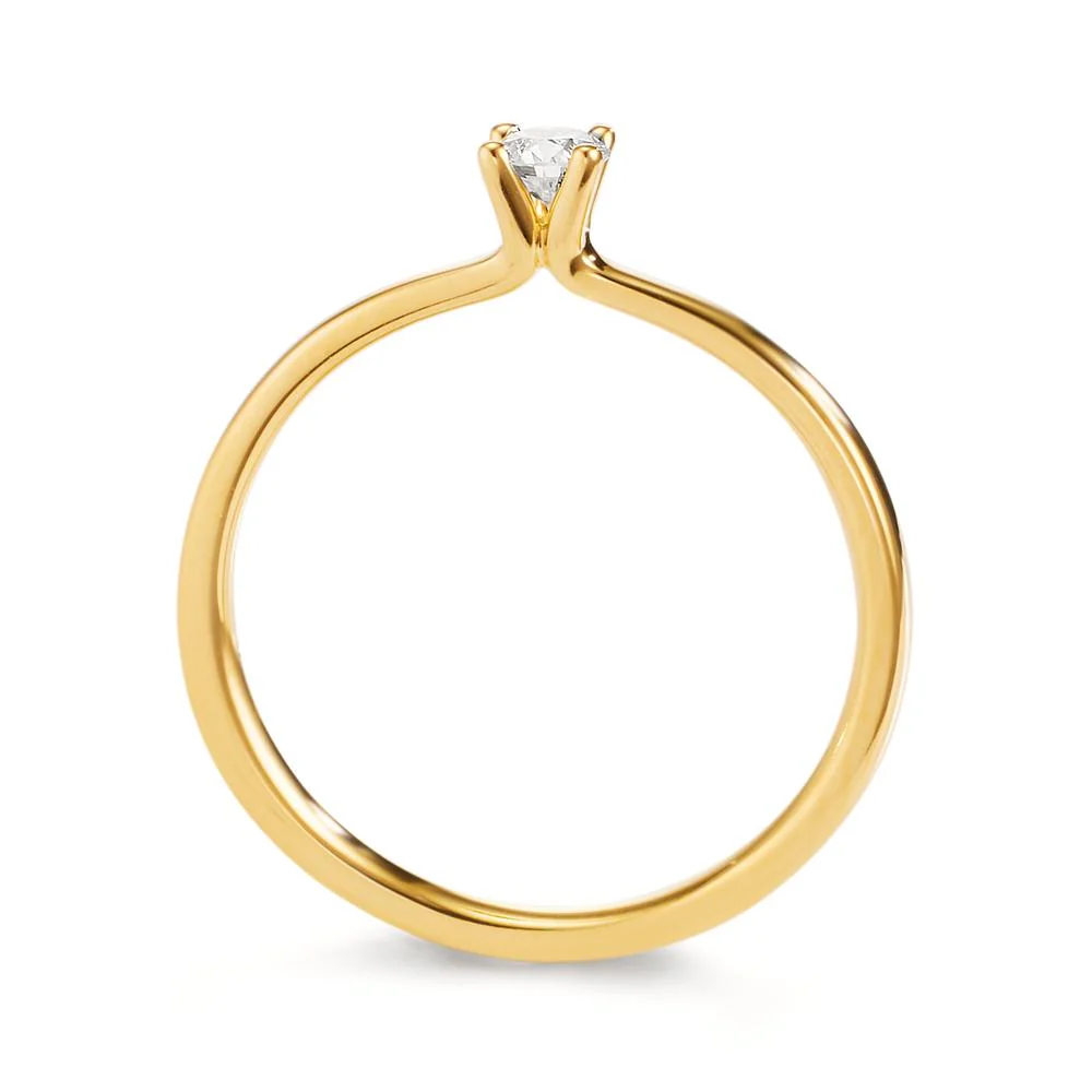 Anello solitario Oro giallo 750/18 carati Diamante 0.15 ct, w-si - Image 2