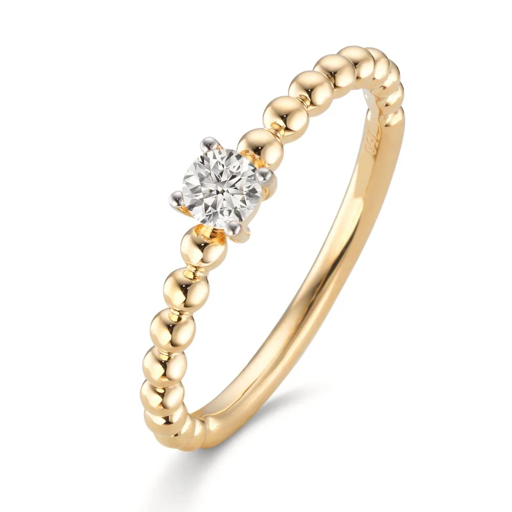Anello solitario Oro giallo 750/18 carati Diamante 0.15 ct, w-si