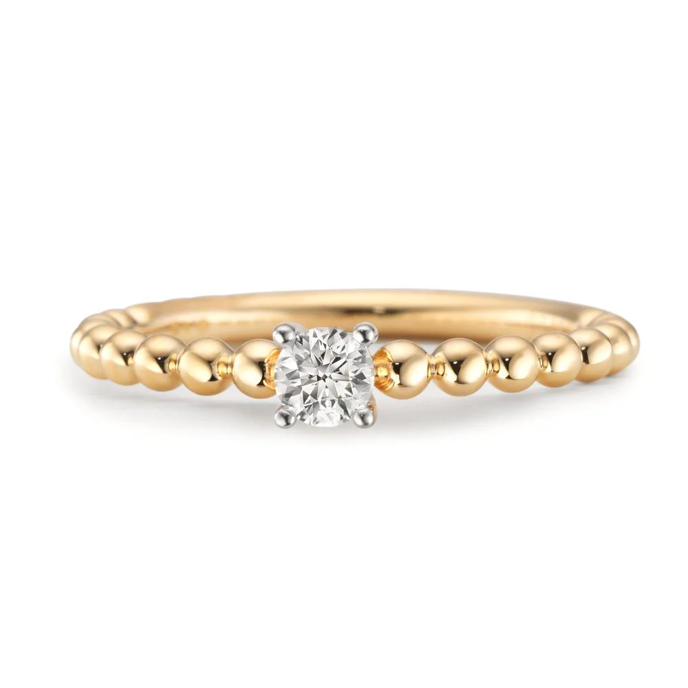 Anello solitario Oro giallo 750/18 carati Diamante 0.15 ct, w-si - Image 3