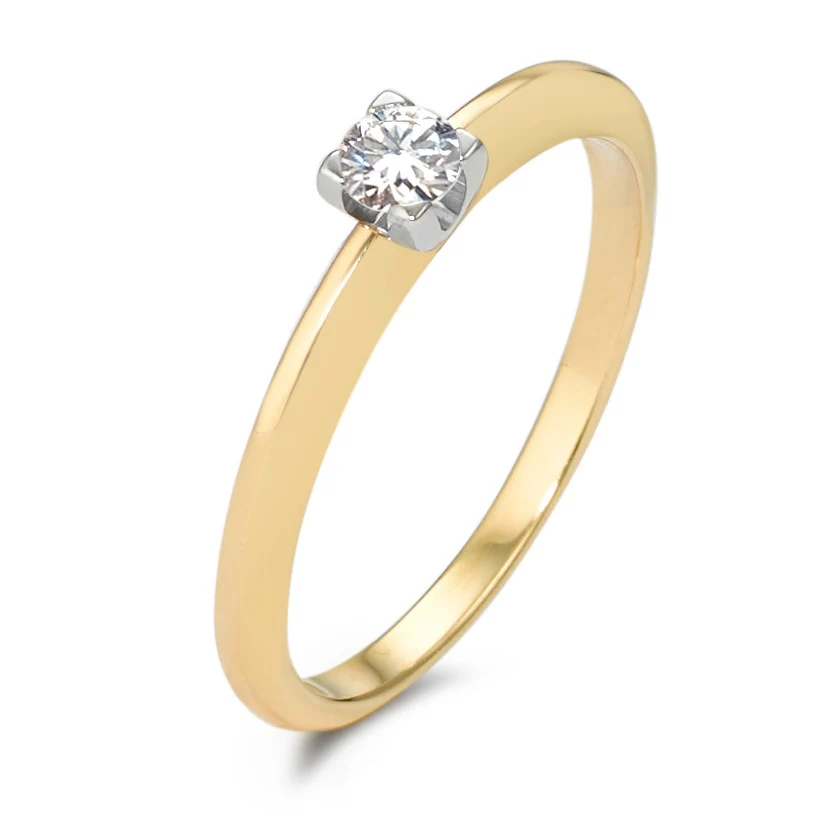 Anello solitario Oro giallo 750/18 carati Diamante 0.20 ct, w-si