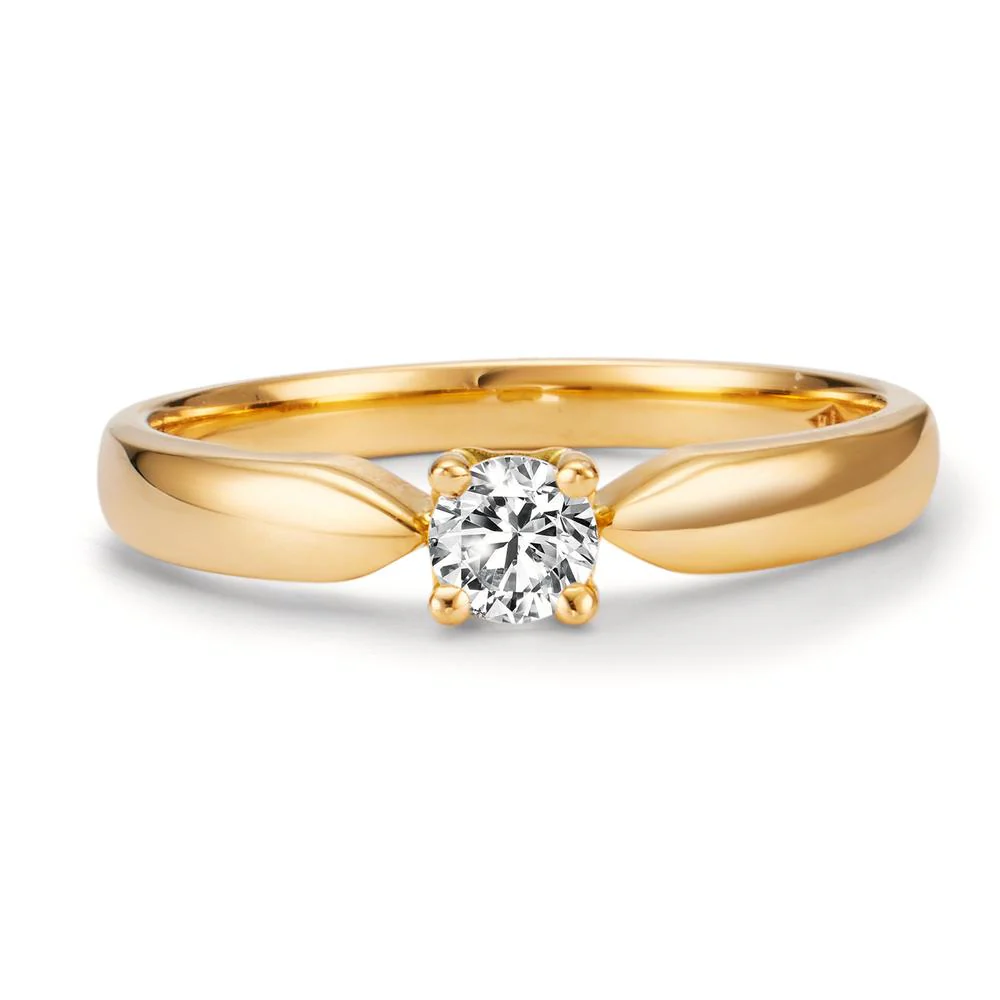 Anello solitario Oro giallo 750/18 carati Diamante 0.20 ct, w-si - Image 3