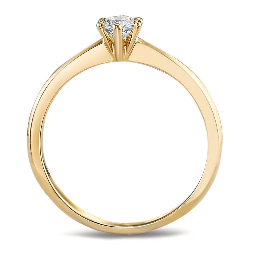 Anello solitario Oro giallo 750/18 carati Diamante 0.20 ct, w-si - Image 2