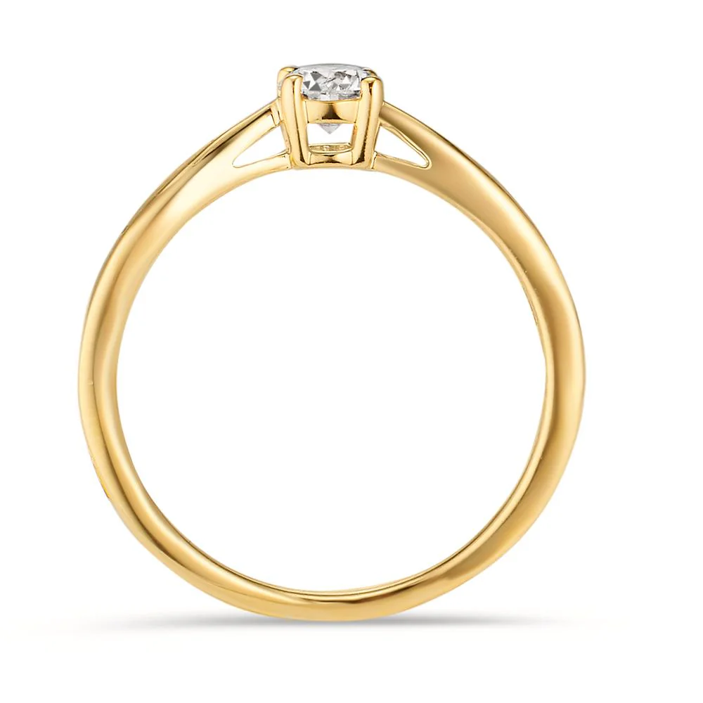 Anello solitario Oro giallo 750/18 carati Diamante 0.25 ct, w-si - Image 2
