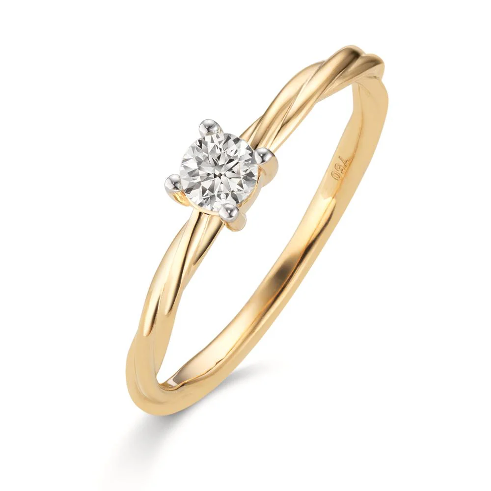 Anello solitario Oro giallo 750/18 carati Diamante 0.25 ct, w-si