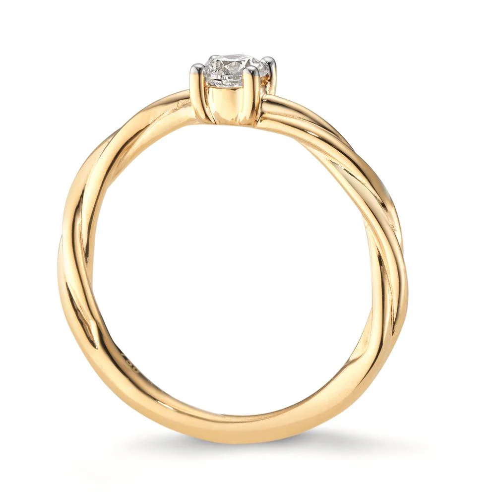 Anello solitario Oro giallo 750/18 carati Diamante 0.25 ct, w-si - Image 2