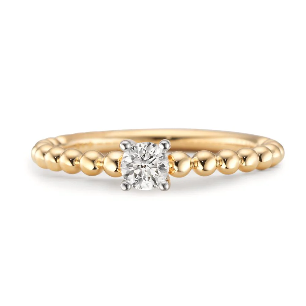 Anello solitario Oro giallo 750/18 carati Diamante 0.25 ct, w-si - Image 3
