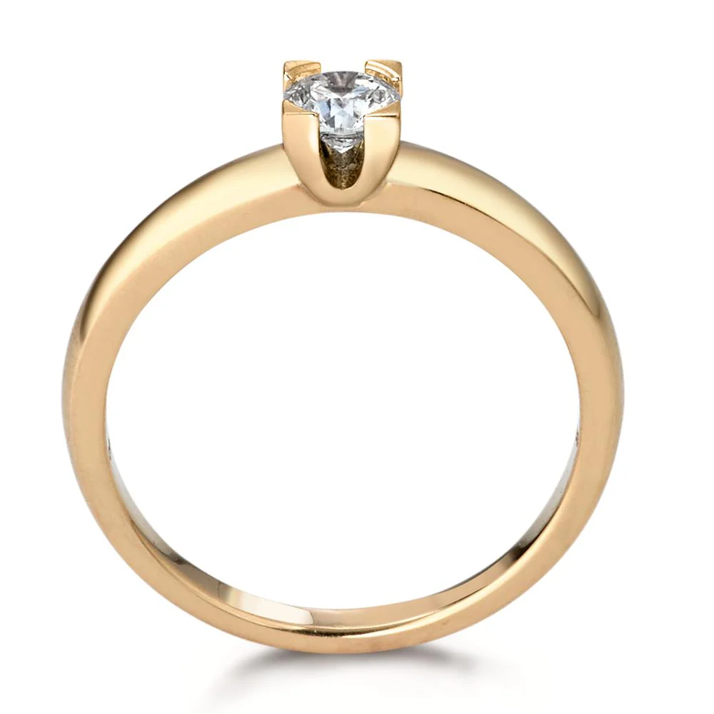 Anello solitario Oro giallo 750/18 carati Diamante 0.30 ct, w-si - Image 2