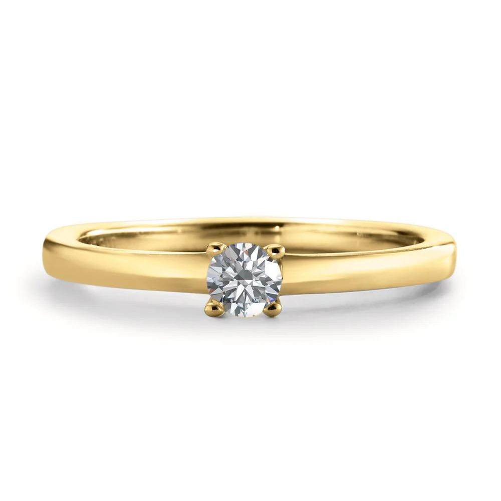 Anello solitario Oro giallo 750/18 carati Diamante bianco, 0.15 ct, [Brillant], w-si - Image 2