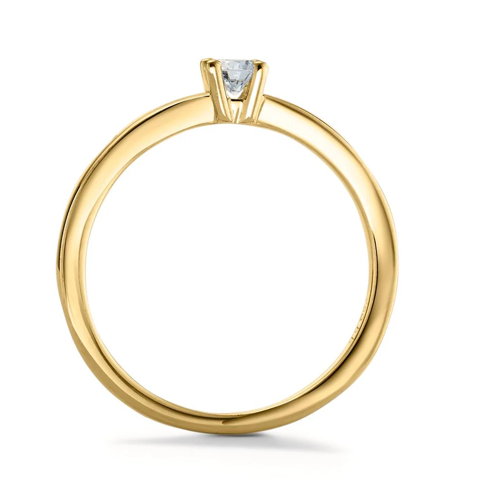 Anello solitario Oro giallo 750/18 carati Diamante bianco, 0.15 ct, [Brillant], w-si - Image 3