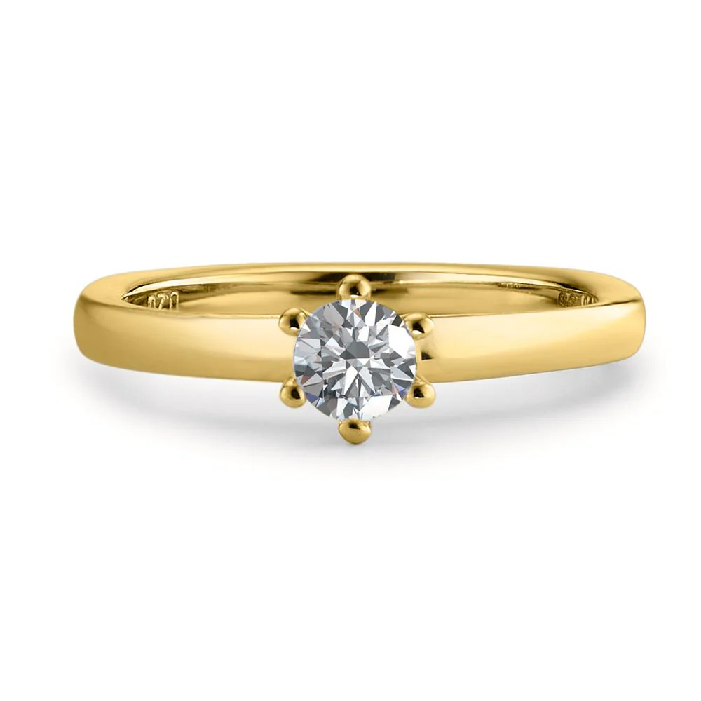 Anello solitario Oro giallo 750/18 carati Diamante bianco, 0.20 ct, [Brillant], w-si - Image 3