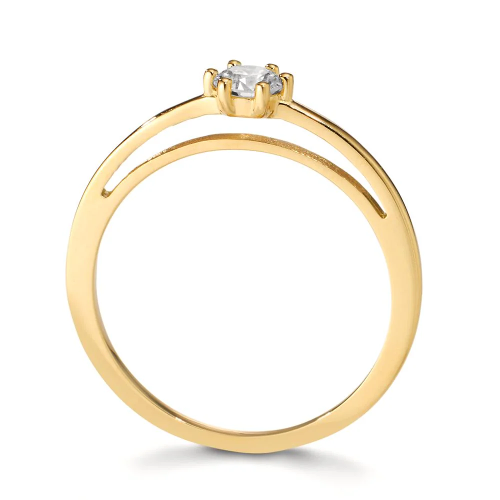 Anello solitario Oro giallo 750/18 carati Laboratorio di diamanti coltivato 0.20 ct, w-si - Image 2