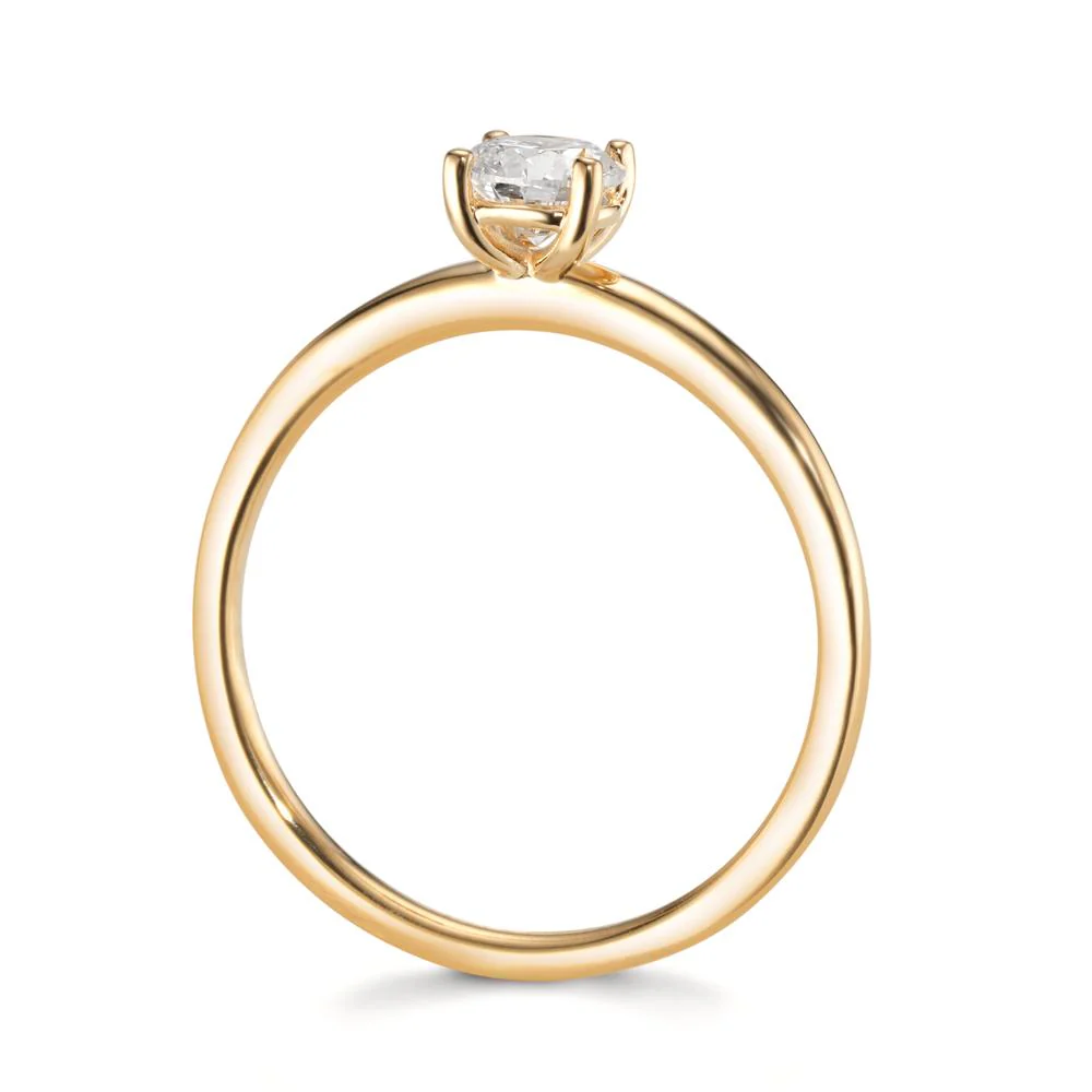 Anello solitario Oro giallo 750/18 carati Laboratorio di diamanti coltivato 0.30 ct, tw-vsi, 4.3 mm - Image 3