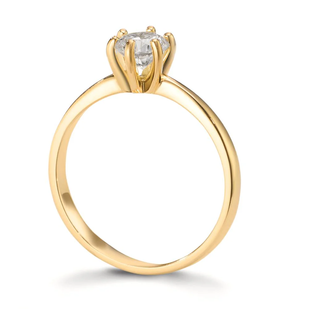 Anello solitario Oro giallo 750/18 carati Laboratorio di diamanti coltivato 0.40 ct, w-si - Image 3