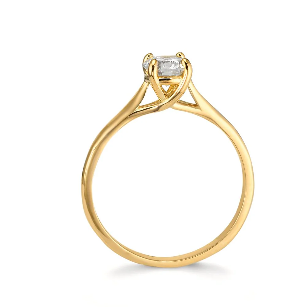 Anello solitario Oro giallo 750/18 carati Laboratorio di diamanti coltivato 0.50 ct, w-si - Image 3