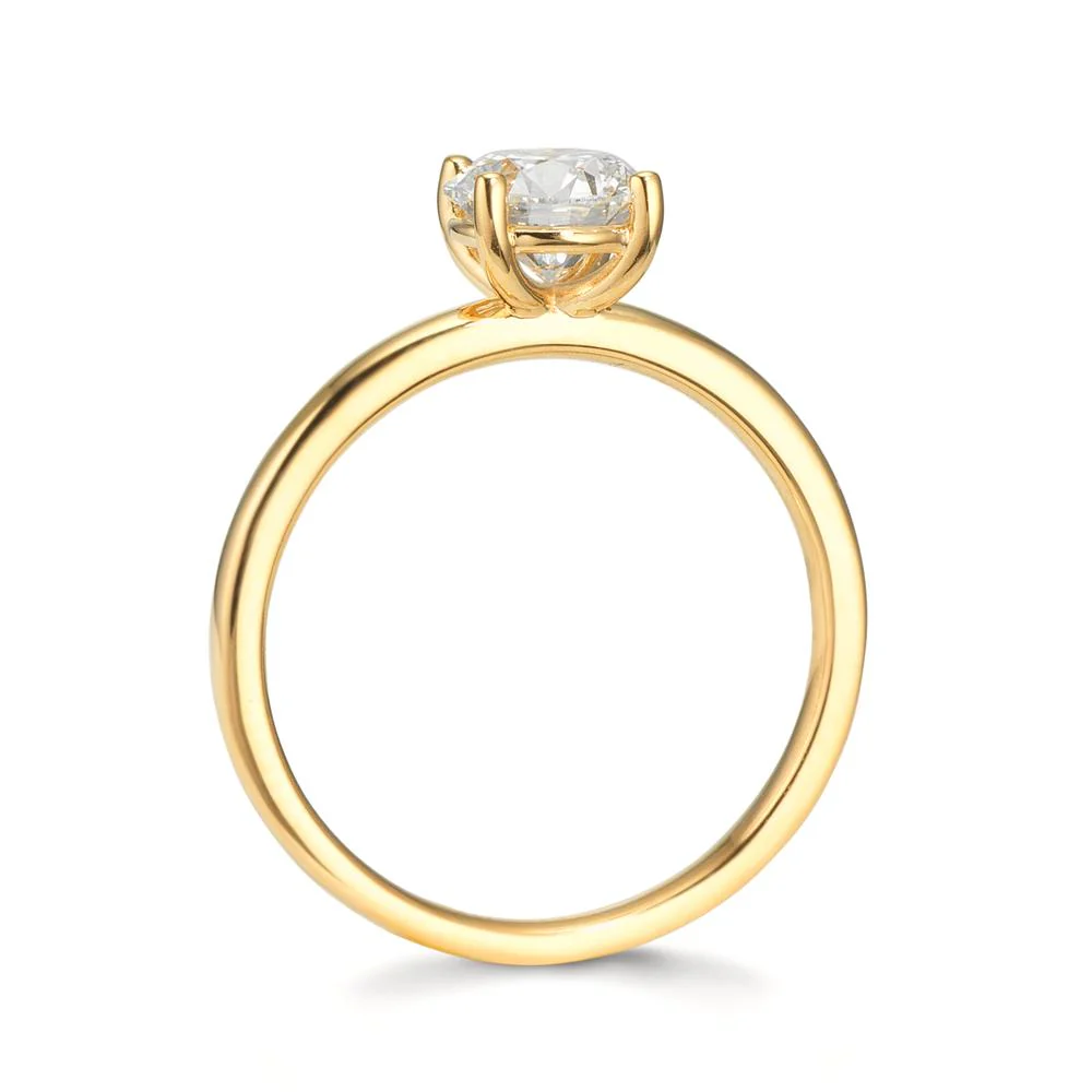 Anello solitario Oro giallo 750/18 carati Laboratorio di diamanti coltivato 1 ct, tw-vsi, IGI, 6.4 mm - Image 2