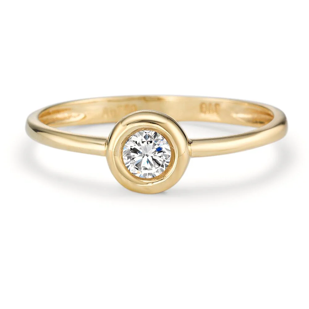 Anello solitario Oro giallo 750/18 carati Zirconia - Image 3