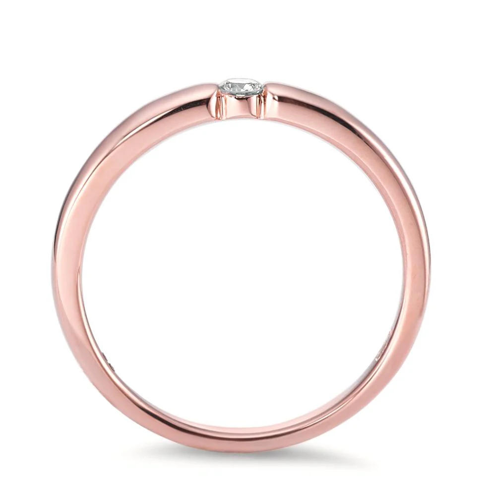 Anello solitario Oro rosa 750/18 carati Diamante bianco, 0.06 ct, [Brillant], w-si - Image 2