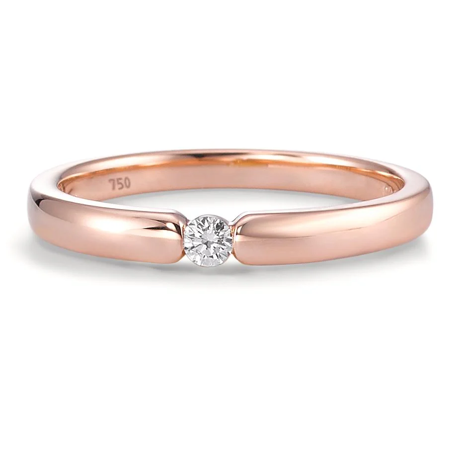 Anello solitario Oro rosa 750/18 carati Diamante bianco, 0.06 ct, [Brillant], w-si - Image 3