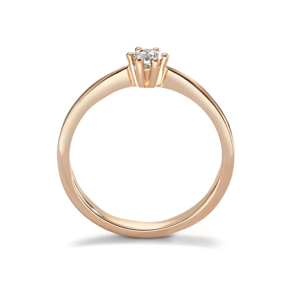 Anello solitario Oro rosso 750/18 carati Diamante 0.15 ct, [Brillant], w-si - Image 2