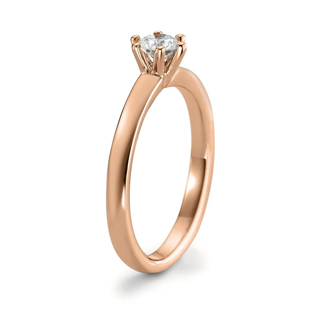 Anello solitario Oro rosso 750/18 carati Diamante bianco, 0.20 ct, [Brillant], w-si - Image 3