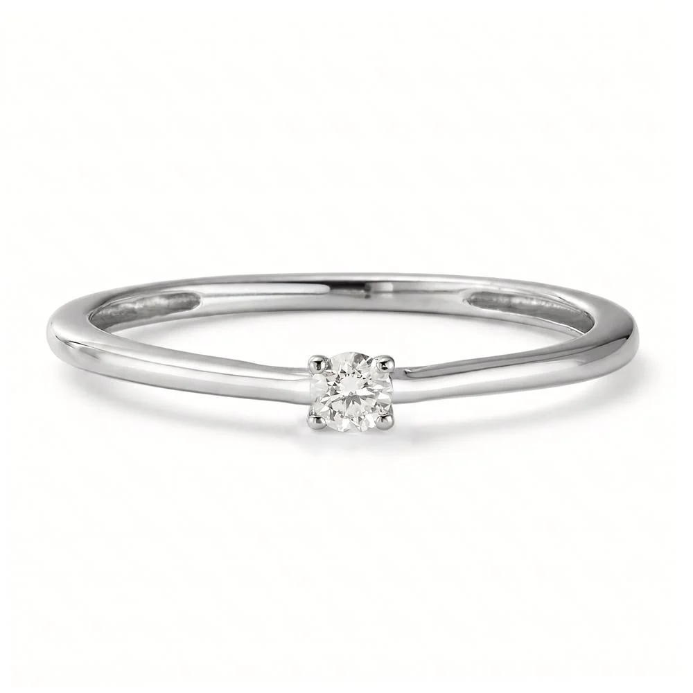 Anello solitario Platino 950 Diamante 0.05 ct, w-si - Image 3