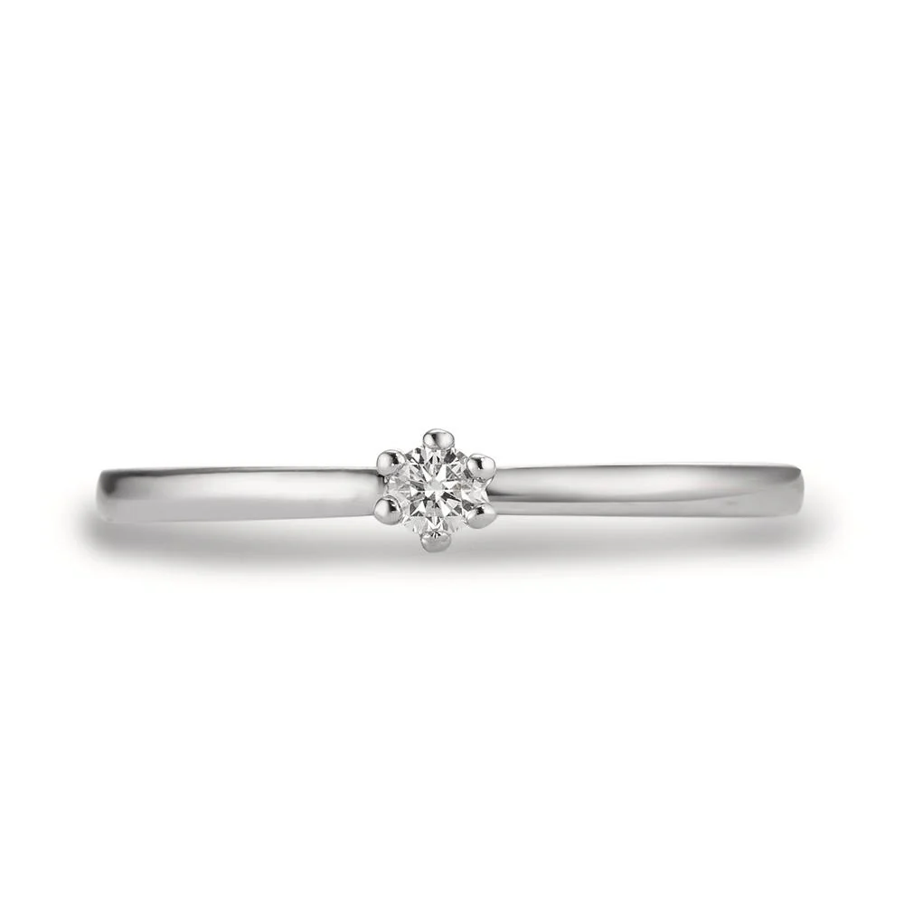 Anello solitario Platino 950 Diamante bianco, 0.07 ct, [Brillant], w-si - Image 3