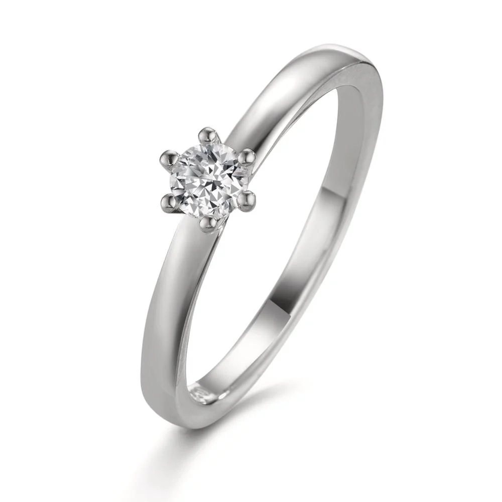 Anello solitario Platino 950 Diamante bianco, 0.20 ct, [Brillant], w-si