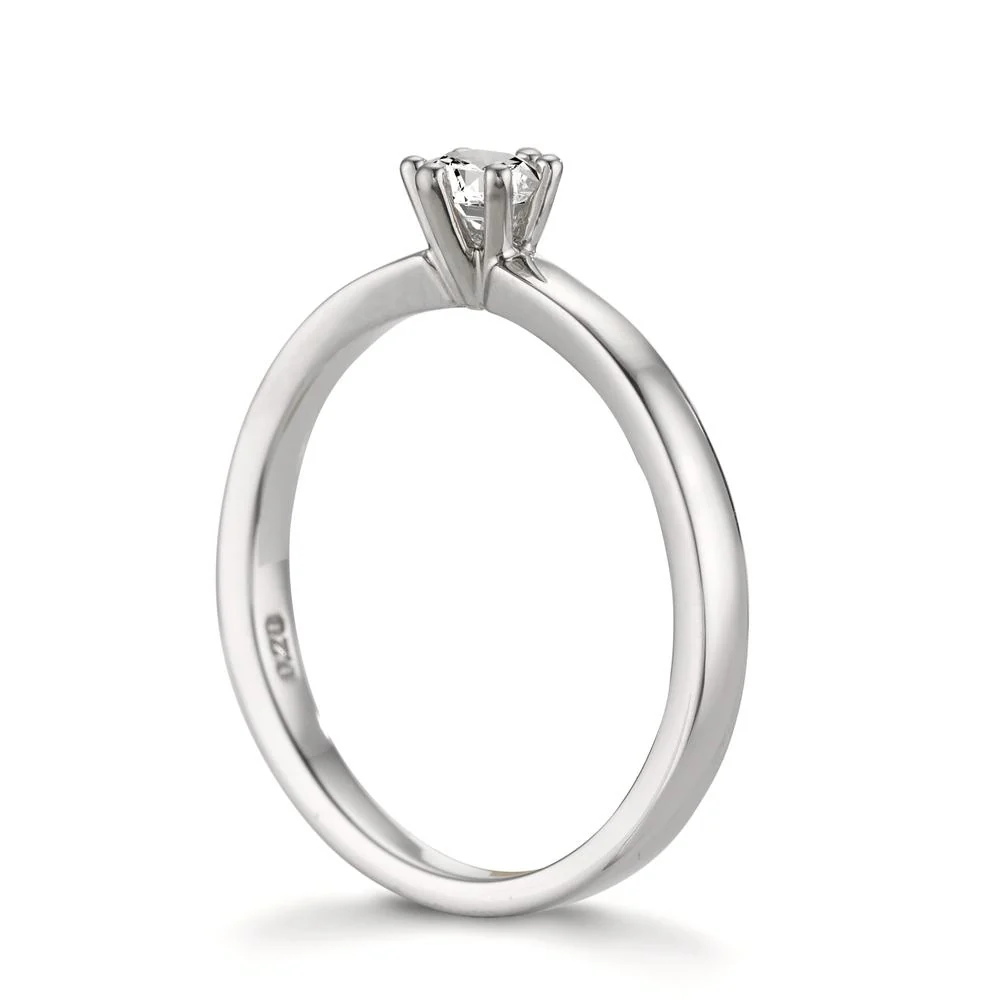 Anello solitario Platino 950 Diamante bianco, 0.20 ct, [Brillant], w-si - Image 3