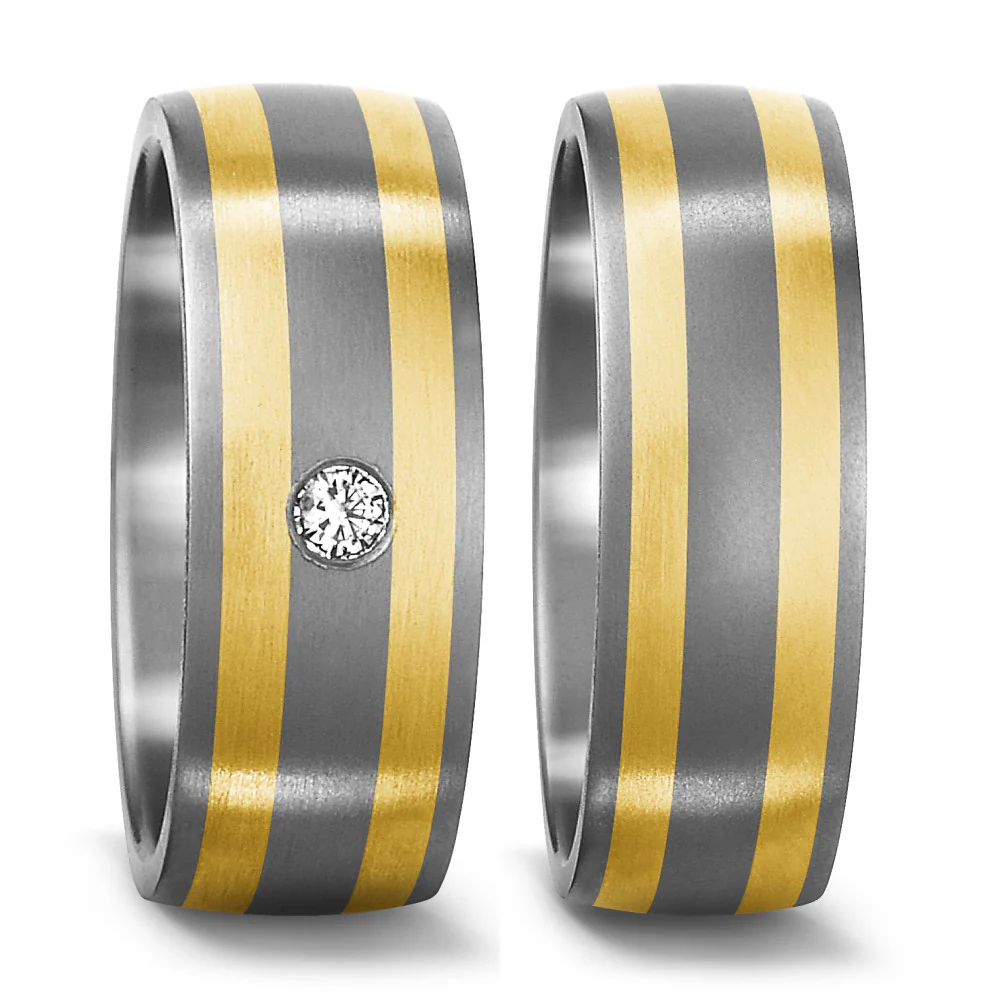 Anello Titanio, Oro giallo 750/18 carati - Image 2