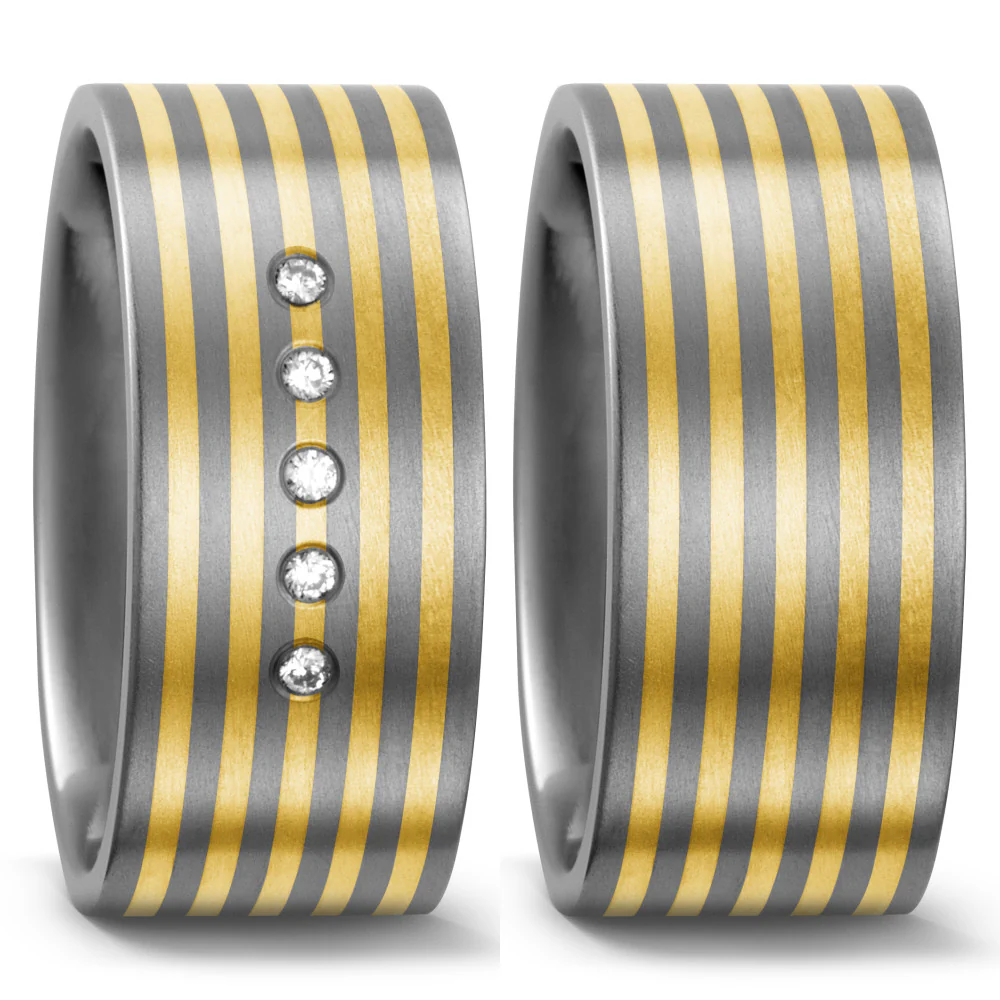 Anello Titanio, Oro giallo 750/18 carati - Image 3