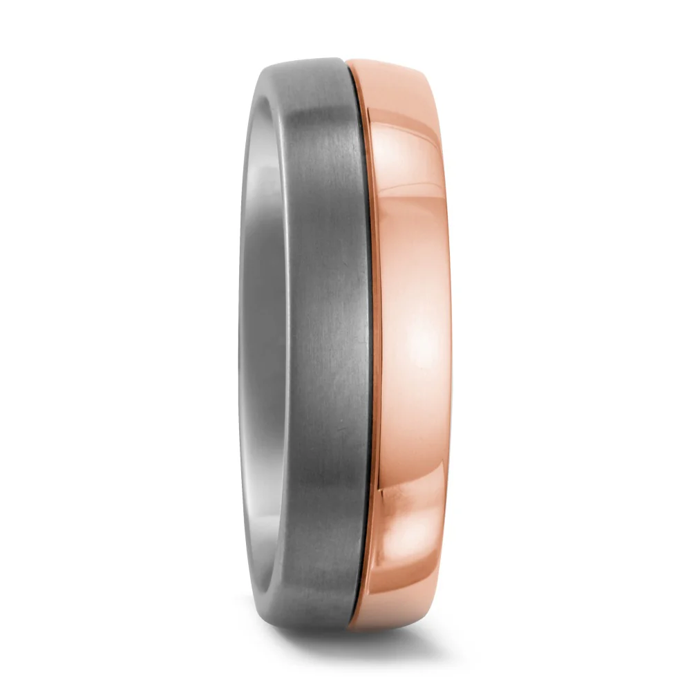 Anello Titanio, Oro rosso 750/18 carati