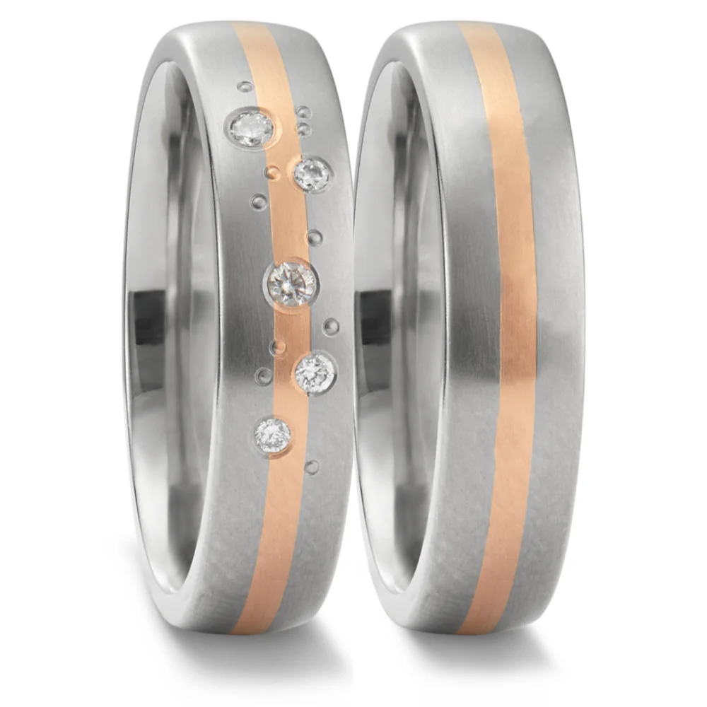 Anello Titanio, Oro rosso 750/18 carati - Image 2