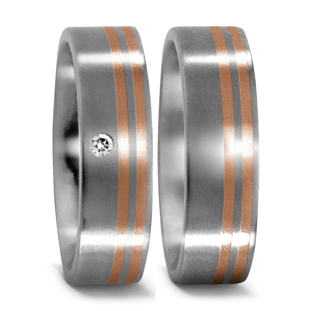 Anello Titanio, Oro rosso 750/18 carati - Image 3